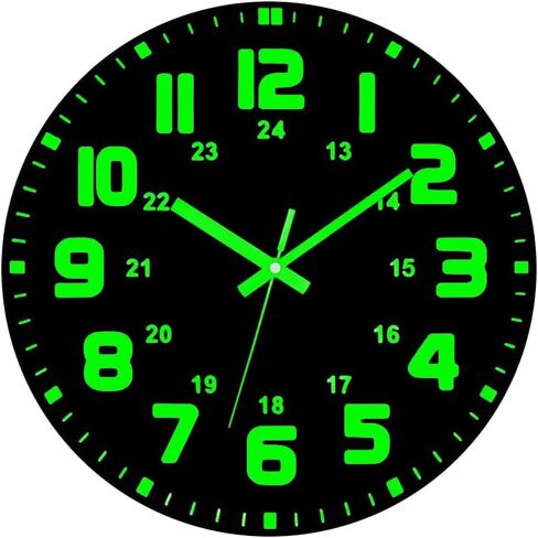 12'' Self-Illuminating Wall Clock - Silent Sweep Non-Ticking Vinyl Clock with Night Light, Modern Minimalist Design for Bedroom, Office & Home Decor (Model 1#) in Saudi Arabia