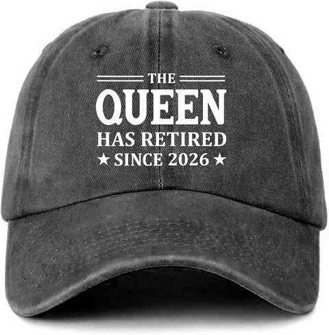 Funny Retired 2026 Printed Hat - The Queen Has Retired Since 2026 - Women's Adjustable Washed Cotton Baseball Cap - Retirement Gifts for Mom Grandma Boss Lady White in Saudi Arabia