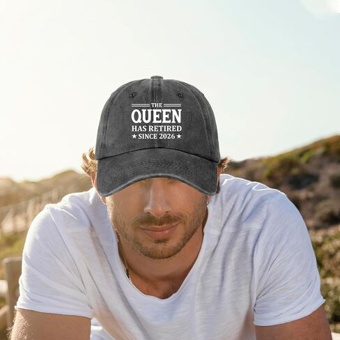 Funny Retired 2026 Printed Hat - The Queen Has Retired Since 2026 - Women's Adjustable Washed Cotton Baseball Cap - Retirement Gifts for Mom Grandma Boss Lady White in Saudi Arabia