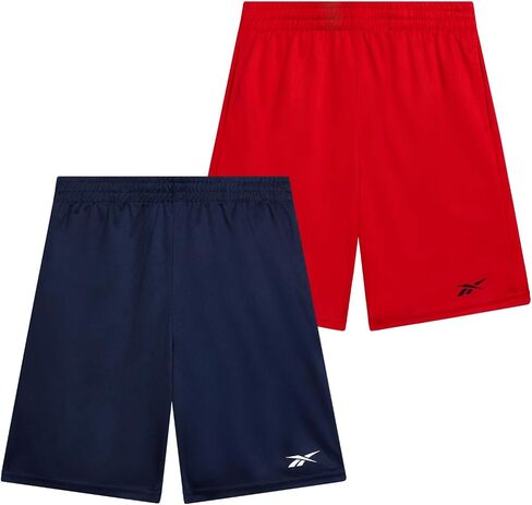 Reebok Boys Athletic Shorts - 1 Pack or 2 Pack Breathable Mesh Athletic Shorts for Boys for Basketball Running and Play in Saudi Arabia