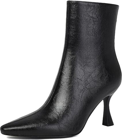 XIEDA Ankle Boots for Women Stiletto High Heel Booties | Pointed Toe Boots,Side Zipper,Dress Boots,Work Office Formal,Trendy for Fall Winter in Saudi Arabia