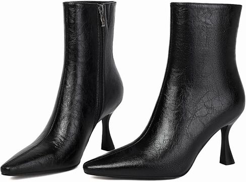 XIEDA Ankle Boots for Women Stiletto High Heel Booties | Pointed Toe Boots,Side Zipper,Dress Boots,Work Office Formal,Trendy for Fall Winter in Saudi Arabia