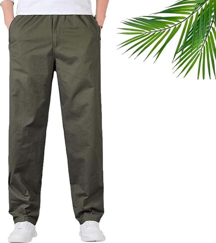 Flex Fit Zipper-Pocket Durable Pants,Mens Stretch Pants,Straight Leg Sweatpants Men in Saudi Arabia