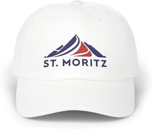St Moritz Vintage Baseball Hat - Classic Ski Resort Embroidery - Adjustable Fit - Retro Apres Ski Style - Cotton, Timeless Color in Kuwait