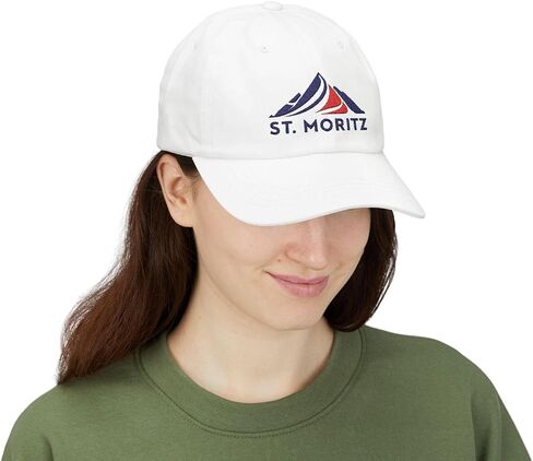 St Moritz Vintage Baseball Hat - Classic Ski Resort Embroidery - Adjustable Fit - Retro Apres Ski Style - Cotton, Timeless Color in Kuwait