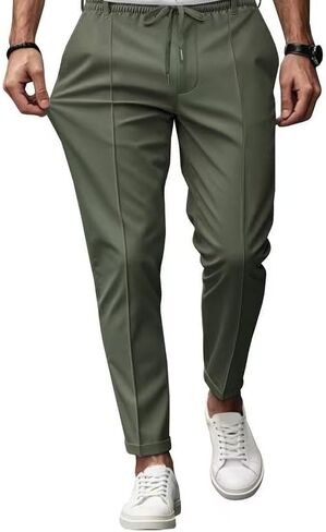 Men's Straight Leg Sweatpants, Vintage Casual Loose Athletic Trousers for Running Workout Daily Wear in Kuwait