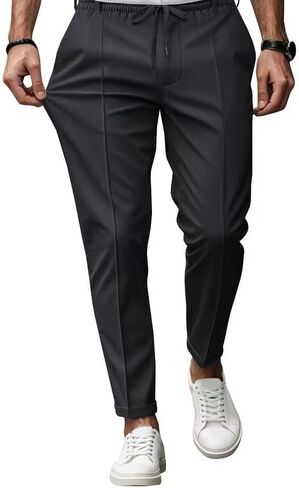 Men's Straight Leg Sweatpants, Vintage Casual Loose Athletic Trousers for Running Workout Daily Wear in Kuwait