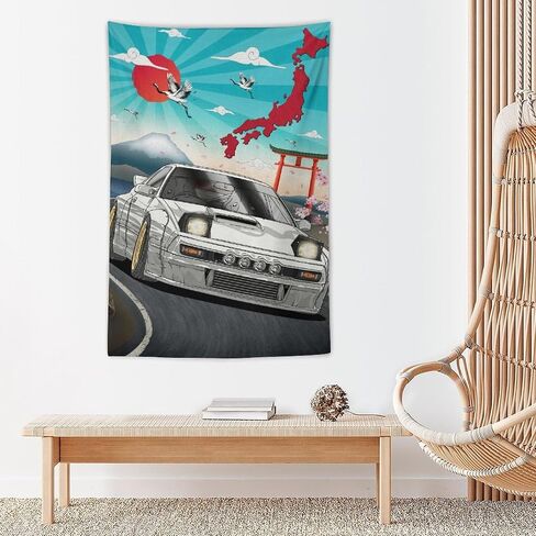 JDM Car Rx7 Automotive Art Tapestry Wall Hanging for Bedroom Aesthetic Art Home Decor Dorm Classroom Living Room Tapestries 40"x60" in Saudi Arabia