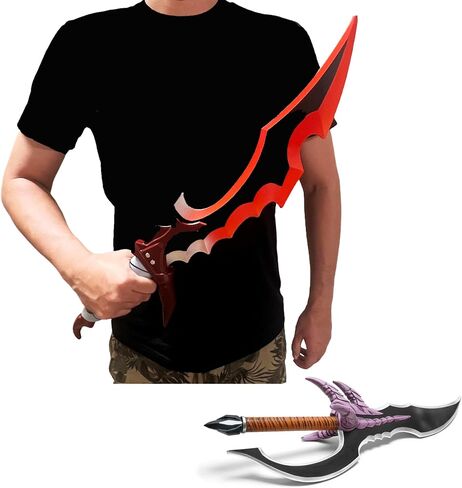 26’’ Fantasy 2-Piece Set Kasaka’s Venom Fang & Knight Killer S Leveling Foam Sword & Dagger for Cosplay, Collection, Roleplaying, Prop, Costume, Christmas in Saudi Arabia
