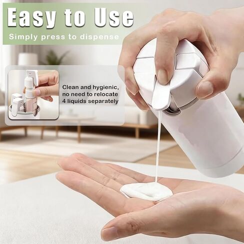 2 PCS 4 in 1 Travel Dispenser Bottle for Toiletries, Shampoo Lotion, Portable Refillable 4 in 1 Travel Bottle with Scale & Label, Leak Proof for Gym, Camping, Business Trips & Vacation (Green, White) in Saudi Arabia