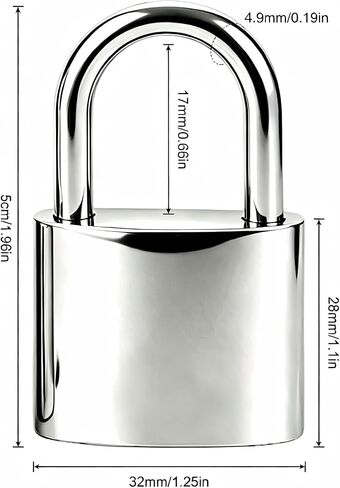 2 Pcs Small Locker Lock with 3 Keys Alike, Silver Lock Keyed Padlock, Luggage Padlocks for Travel Bags, Securing Luggage, Toolbox, Gym Locker - 32mm(1.25in) in Kuwait