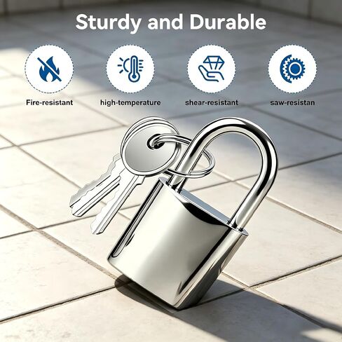2 Pcs Small Locker Lock with 3 Keys Alike, Silver Lock Keyed Padlock, Luggage Padlocks for Travel Bags, Securing Luggage, Toolbox, Gym Locker - 32mm(1.25in) in Kuwait