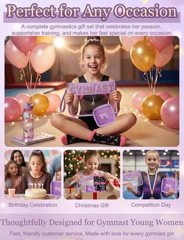 5 PCS Gymnastics Stuff Gymnastics Gifts Waterproof Small Clear Makeup Bag Gymnastic Bag Hypoallergenic Cheer Necklace Cotton Socks Stickers Gymnast Lover Gifts for Women in Saudi Arabia