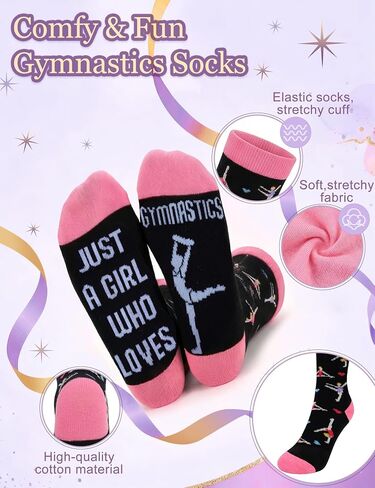 5 PCS Gymnastics Stuff Gymnastics Gifts Waterproof Small Clear Makeup Bag Gymnastic Bag Hypoallergenic Cheer Necklace Cotton Socks Stickers Gymnast Lover Gifts for Women in Saudi Arabia