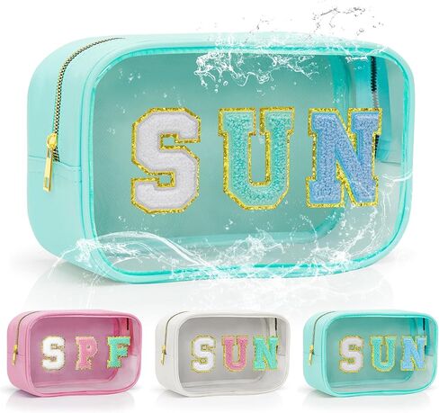 Clear Waterproof Sunscreen Sun Bags Travel Toiletry Makeup Bag Pouch Beach Pool Summer Essentials SPF Bag For Women Girls in Saudi Arabia