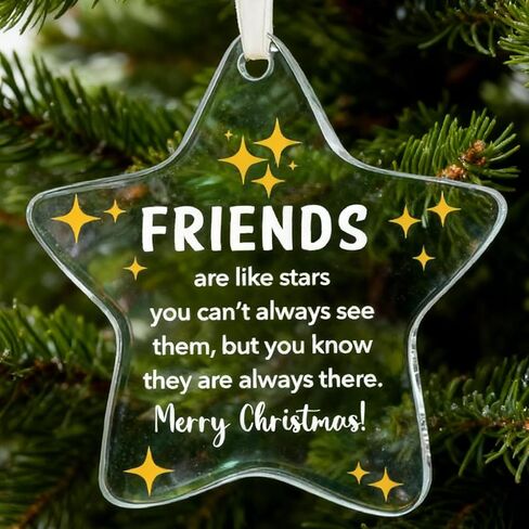 Christmas Star Ornament Gifts for Sister,Sisters are Like Stars Keepsake Gift,Xmas Hanging Ornaments Charms Omament Decorative for Soul Sister, Besties Glass Ornament in Saudi Arabia