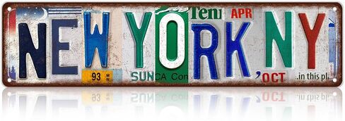Vintage City Street Sign New York,NY Wall Decor Metal Tin Signs for Bar Home Bedroom Garage in Saudi Arabia