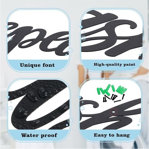 4 Pieces Metal Laundry Sign (Black) in Saudi Arabia