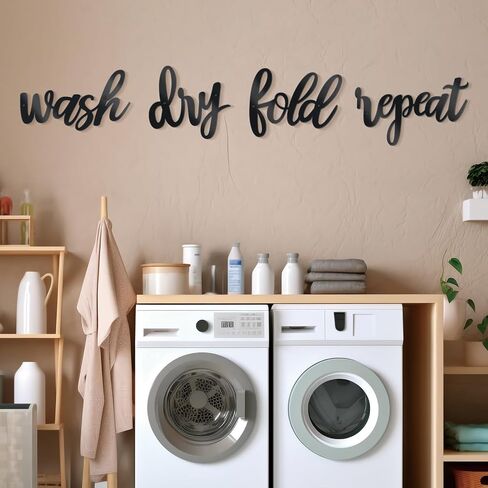 4 Pieces Metal Laundry Sign (Black) in Saudi Arabia