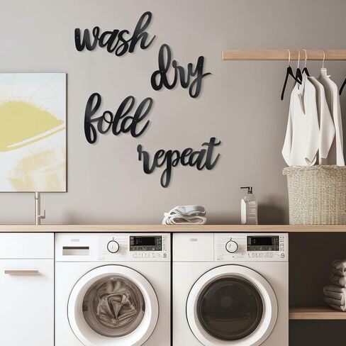 4 Pieces Metal Laundry Sign (Black) in Saudi Arabia