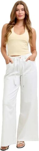 Judy Blue Featherweight Palazzo Elastic Waistband Jeans in Saudi Arabia