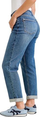 Judy Blue Womens Jeans - Mid Rise Boyfriend Embroidered Repair Patch in Kuwait