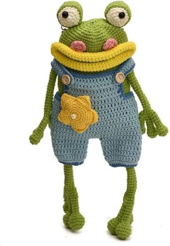 Women's Cute Crochet Frog Crossbody Bag, Handmade Sausage Mouth Knitted Animal Purse, Cute Cartoon Woven Small Shoulder Bag in Saudi Arabia