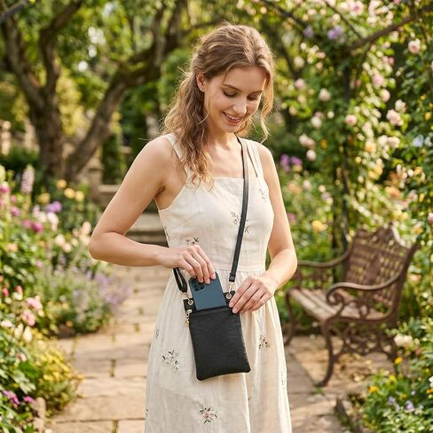 1 Pcs Cell Phone Purse Lightweight Small Crossbody Bags PU Leather Phone Bag Crossbody Phones Wallet Adjustable Strap Cell Phones Bag for Women Shopping(Black) in Saudi Arabia