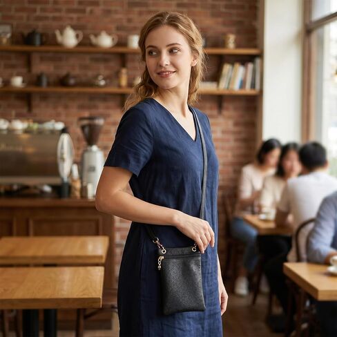 1 Pcs Cell Phone Purse Lightweight Small Crossbody Bags PU Leather Phone Bag Crossbody Phones Wallet Adjustable Strap Cell Phones Bag for Women Shopping(Black) in Saudi Arabia