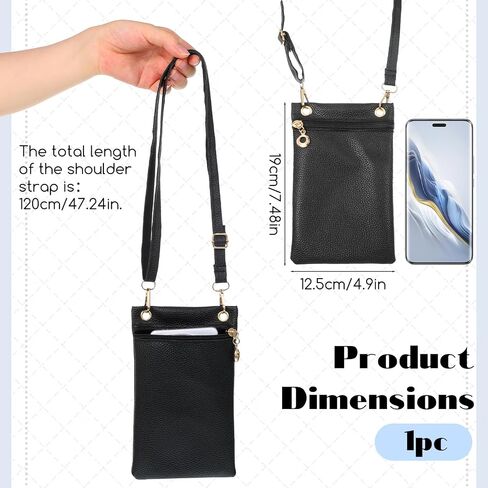 1 Pcs Cell Phone Purse Lightweight Small Crossbody Bags PU Leather Phone Bag Crossbody Phones Wallet Adjustable Strap Cell Phones Bag for Women Shopping(Black) in Saudi Arabia
