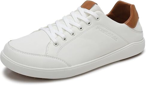 Men's Dress Sneakers, Casual Synthetic Leather Shoes, Ultra-Lightweight Lace Up with Wide Toe Box, Retro Minimalist Walking Shoes for Business, Office & Daily Commute in Kuwait