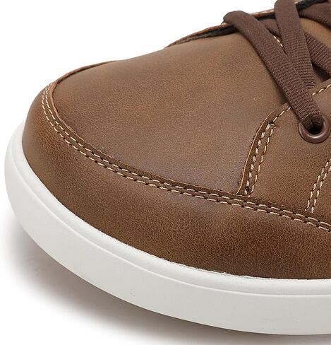Men's Dress Sneakers, Casual Synthetic Leather Shoes, Ultra-Lightweight Lace Up with Wide Toe Box, Retro Minimalist Walking Shoes for Business, Office & Daily Commute in Kuwait