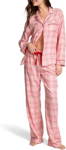 Victoria's Secret Flannel Pajama Set, Long Sleeve Button Down Shirt & Pants, Sleepwear for Women (XS-XXL) in Kuwait