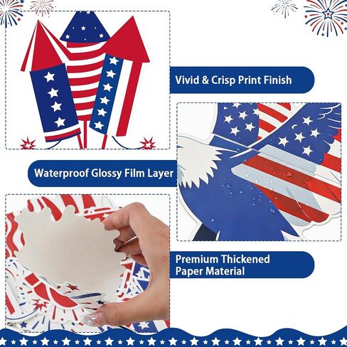 4th of July Bulletin Board Decorations, 250th Anniversary Patriotic Classroom Door Decor Set with Fireworks Stars Cutouts for Independence Memorial Day Office School Home Wall Party Supplies in Saudi Arabia