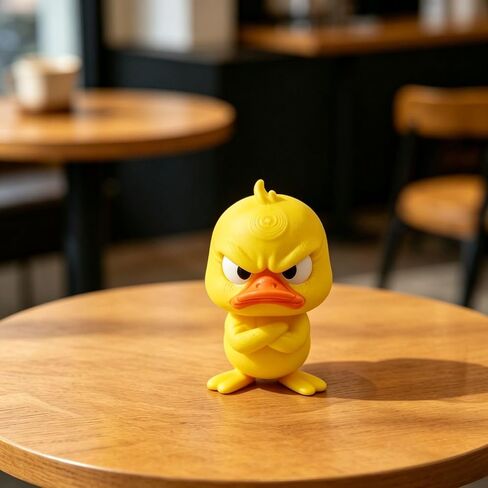 Angry Yellow Duck Figurine,3D Printed Cute Duck Desk Decor,Funny Grumpy Duck Statue for Home,Office,Car Dashboard,Unique Gift for Duck Lovers in Kuwait