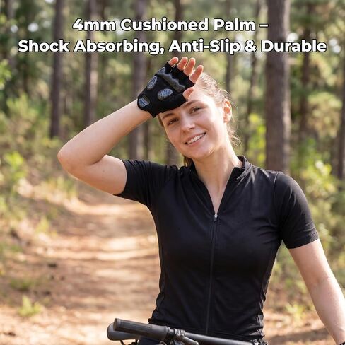 Aegend Half-Finger Cycling Gloves, Anti-Slip Shock-Absorbing Padded Palm, Breathable Mesh for Biking, Fitness and Outdoor Activities (Black) in Saudi Arabia
