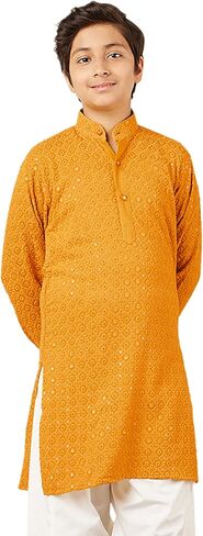 AJ DEZINES Kids Indian Ethnic Wear Chikankari Kurta For Boys|Boys Indian Outfit|Traditional Festive|Kurta For Kid Boy in Saudi Arabia