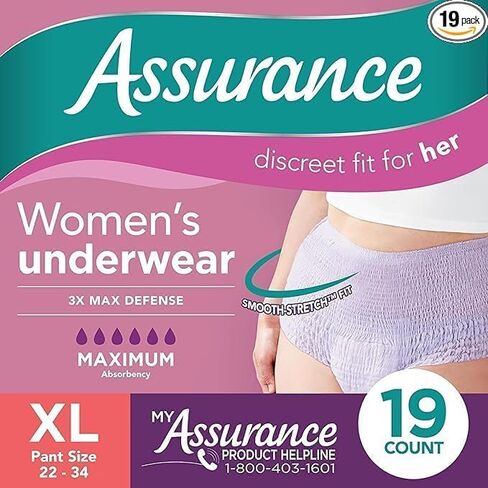 Assurance Women's Incontinence & Postpartum Underwear, XL, Maximum Absorbency (19 Count) in Kuwait