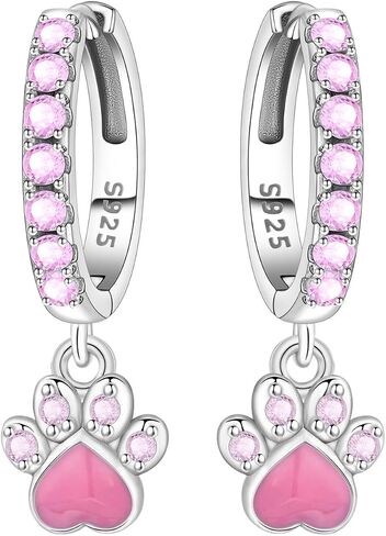 Heart & Star Moon Drop Earrings 925 Sterling Silver with 14K Gold Plating – Lightweight CZ Dangle Earrings | Hypoallergenic Jewelry for Women | Gift Box + Polishing Cloth in Saudi Arabia