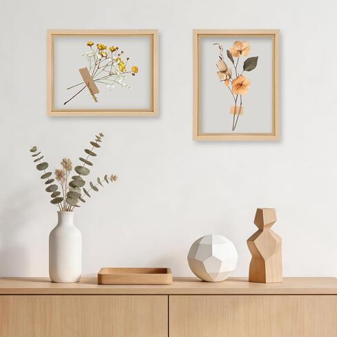 LBECUA 11x14 Floating Picture Frames, Textured Wood Grain Floating Frame for 8x10, 8.5x11 Photos or Full Display 11x14 Photos, Horizontal And Vertical Formats for Wall, 2 Pack in Saudi Arabia