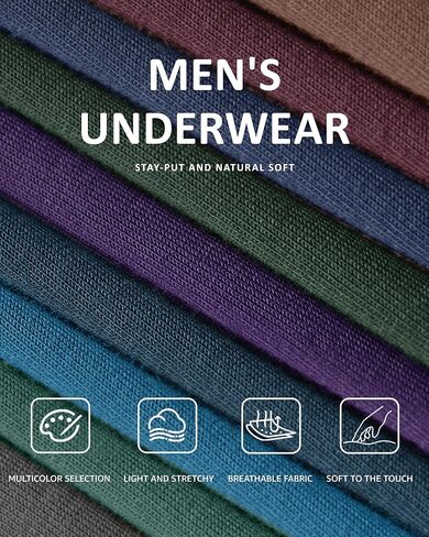 Men's Underwear Boxer Briefs Stretch Waistband for Soft Breathable Comfort in a Multipack (7 Pack) in Saudi Arabia