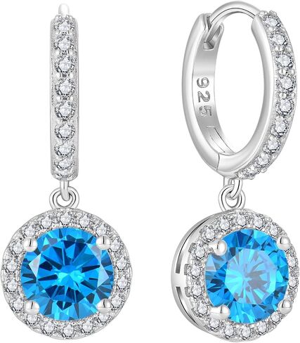 Starchenie Huggie Hoop Earrings 925 Sterling Silver Birthstones Dangel Drop Earrings Gift for Women in Saudi Arabia