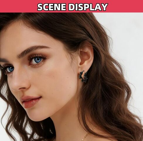 Huggie Hoop Black Spike Heart Earrings Emo Y2k Earring Goth Jewelry Earrings Grunge Earring Gothic Punk Grunge Cool Earrings Hypoallergenic Hoop Jewelry Gift for Women in Saudi Arabia