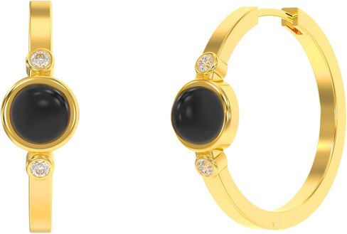 Hoop Earrings for Women in Round Shape - 18K Gold Plated, Certified 925 Sterling Silver Earring - Hypoallergenic Gold Jewelry for Women, Birthday Gifts for Women in Saudi Arabia