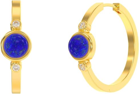 Hoop Earrings for Women in Round Shape - 18K Gold Plated, Certified 925 Sterling Silver Earring - Hypoallergenic Gold Jewelry for Women, Birthday Gifts for Women in Saudi Arabia