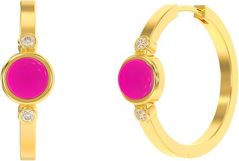 Hoop Earrings for Women in Round Shape - 18K Gold Plated, Certified 925 Sterling Silver Earring - Hypoallergenic Gold Jewelry for Women, Birthday Gifts for Women in Saudi Arabia