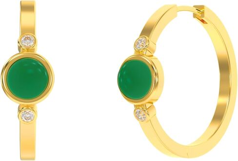 Hoop Earrings for Women in Round Shape - 18K Gold Plated, Certified 925 Sterling Silver Earring - Hypoallergenic Gold Jewelry for Women, Birthday Gifts for Women in Saudi Arabia