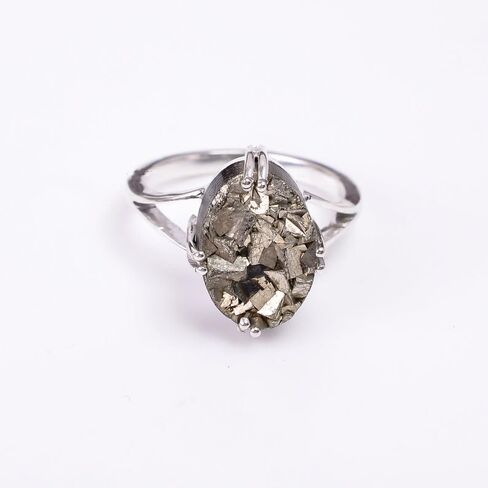 Pyrite Ring, 925 Sterling Silver Ring, Statement Ring, Handmade Jewelry, Dainty Ring, Raw Pyrite Ring, Money Gemstone, Jewelry for Women. in Kuwait