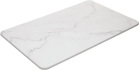 Lyor Stone Bath Mat Diatomaceous Earth – Quick Dry Bathroom Shower Mat, Absorbent Non Slip Diatomite Bath Mat, Water Absorbing Stone Mat for Bathroom Floor, Kitchen (White Marble Effect, 23.6x15.4) in Saudi Arabia