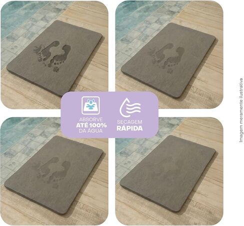 Lyor Stone Bath Mat Diatomaceous Earth – Quick Dry Bathroom Shower Mat, Absorbent Non Slip Diatomite Bath Mat, Water Absorbing Stone Mat for Bathroom Floor, Kitchen (White Marble Effect, 23.6x15.4) in Saudi Arabia